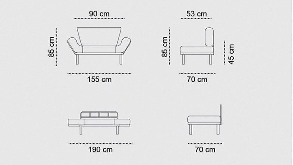 Sofa Artie Nitta, raudona kaina ir informacija | Sofos | pigu.lt