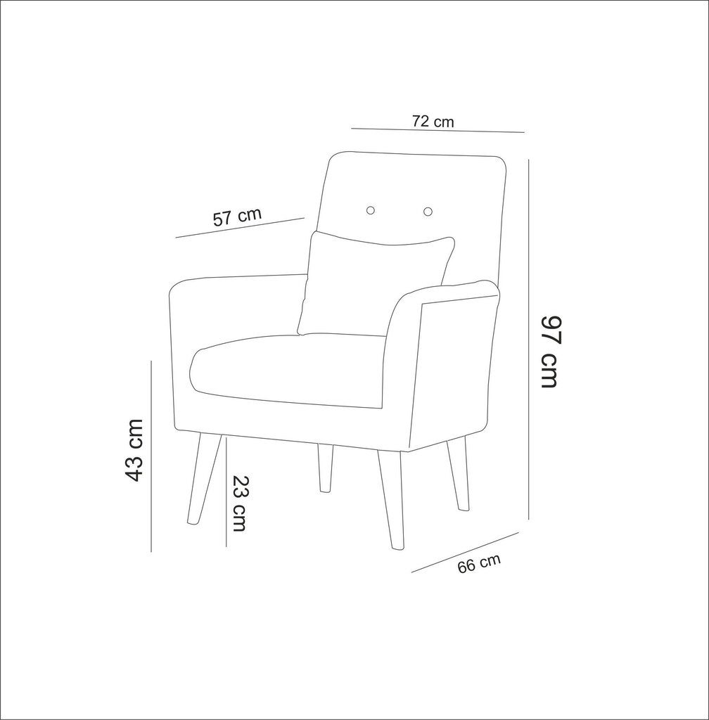 Fotelis Artie Zeni, mėlynas kaina ir informacija | Svetainės foteliai | pigu.lt