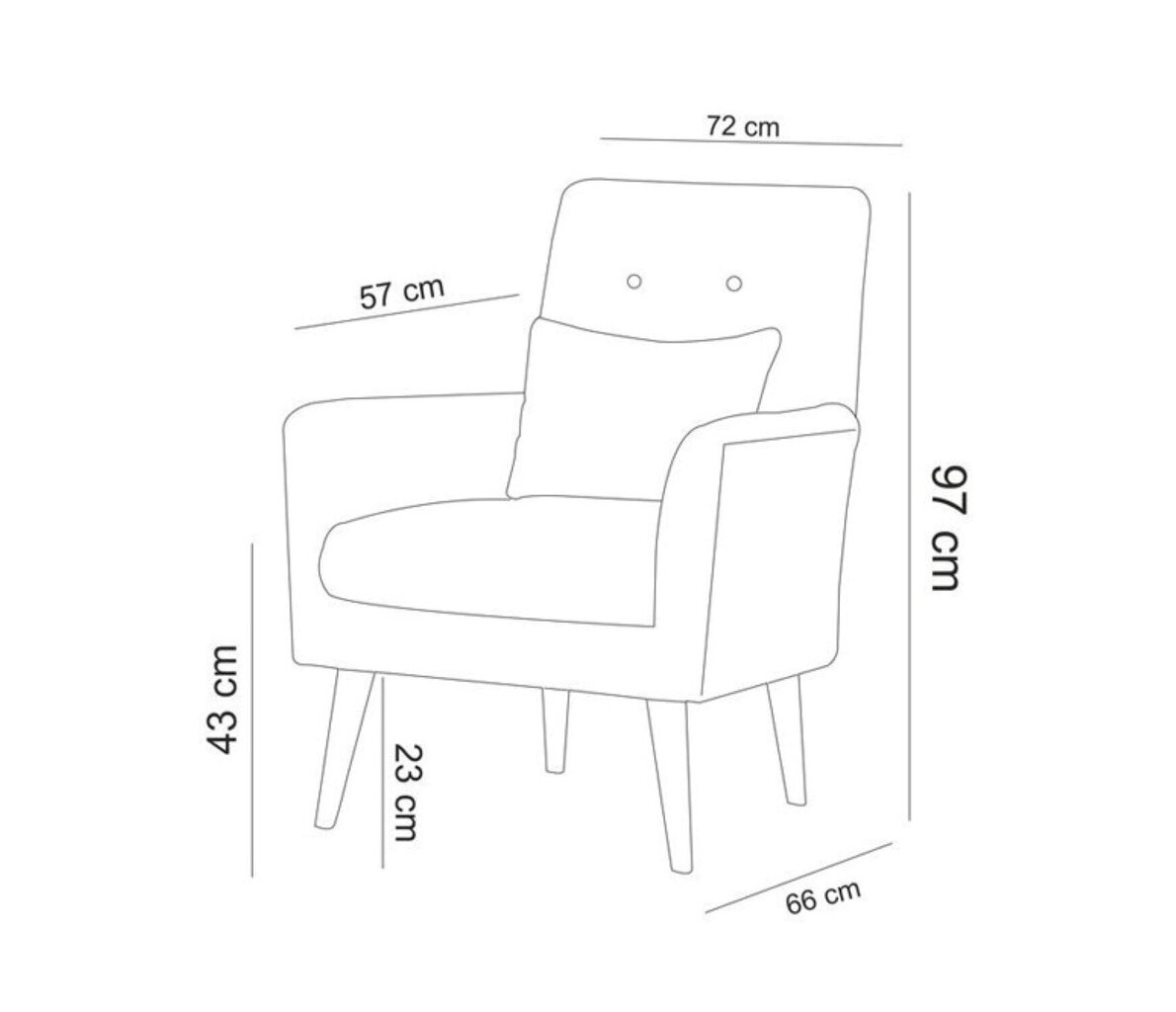 Fotelis Artie Zeni, tamsiai pilkas kaina ir informacija | Svetainės foteliai | pigu.lt