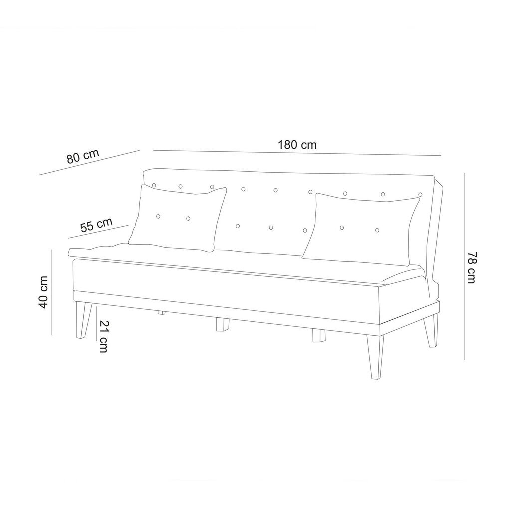 Sofa Artie Fuoco, pilka kaina ir informacija | Sofos | pigu.lt