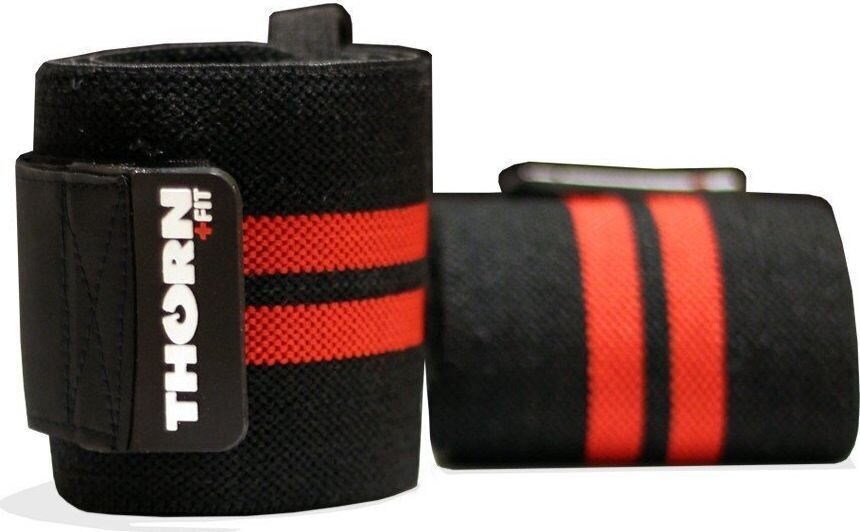 Riešo raiščiai Thorn + Fit Wrist Wraps 24” black/red stripes kaina ir informacija | Įtvarai | pigu.lt