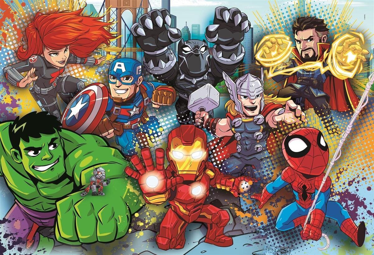 Dėlionė Clementoni Maxi Marvel Superhero Adventures 60 d. kaina ir informacija | Dėlionės (puzzle) | pigu.lt