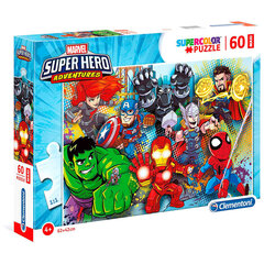 Dėlionė Clementoni Maxi Marvel Superhero Adventures 60 d. kaina ir informacija | Dėlionės (puzzle) | pigu.lt