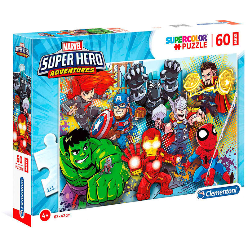 Dėlionė Clementoni Maxi Marvel Superhero Adventures 60 d. цена и информация | Dėlionės (puzzle) | pigu.lt