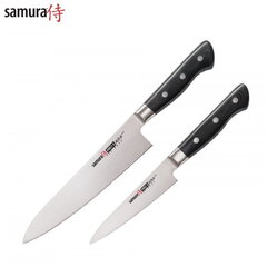 Комплект из 2-Ух ножей Samura PRO-S: European Chef's knife 200mm / Utility knife 115mm из AUS 8 Японской стали 58 HRC цена и информация | Ножи и аксессуары для них | pigu.lt