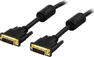 Deltaco, DVI-D, 3 m цена и информация | Кабели и провода | pigu.lt