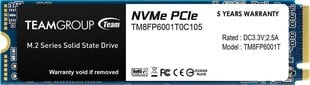 Team Group TM8FP6001T0C101 цена и информация | Внутренние жёсткие диски (HDD, SSD, Hybrid) | pigu.lt