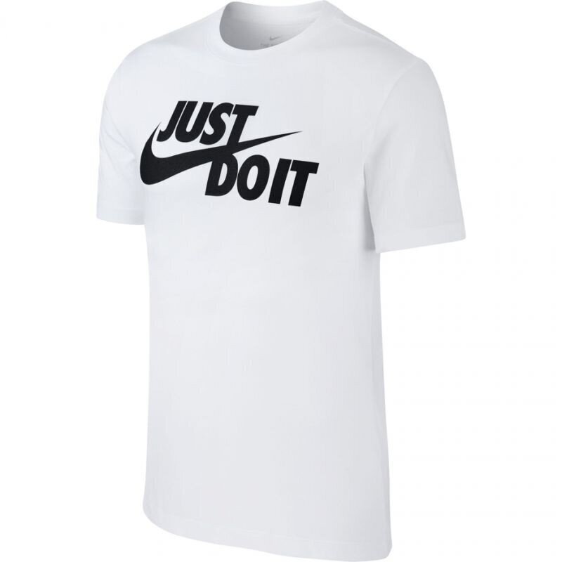 Nike vyriški sportiniai marškinėliai Tee Just Do It Swoosh M AR5006 100, balti kaina ir informacija | Sportinė apranga vyrams | pigu.lt