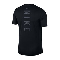 Мужская спортивная футболка Nike Miler Tech Top SS M 928307-010, 47336, черная цена и информация | Мужская спортивная одежда | pigu.lt