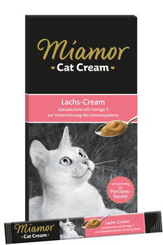 Miamor жидкое кошачье лакомство с лососем Lachs-cream 6x15г цена и информация | Лакомства для кошек | pigu.lt