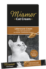 Miamor skystas kačių skanėstas su kepenėlėmis Leberwurst-Cream, 6x15 g kaina ir informacija | Skanėstai katėms | pigu.lt