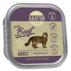 Araton Adult Cat with Beef konservuotas suaugusių kačių maistas su jautiena, 85 g kaina ir informacija | Skanėstai katėms | pigu.lt