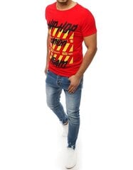 Marškinėliai su užrašais vyrams Hop, raudoni kaina ir informacija | Vyriški marškinėliai | pigu.lt