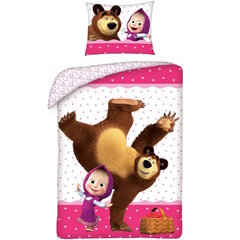 Vaikiškas patalynės komplektas Masha and The Bear, 140x200 cm, 2 dalių kaina ir informacija | Patalynė kūdikiams, vaikams | pigu.lt