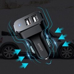 Автомобильная зарядка Usams U32 USB 12, 24V, 2.1A, черная + кабель 3-в-1 цена и информация | Зарядные устройства для телефонов | pigu.lt