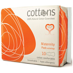 Higieniniai įklotai po gimdymo Cottons Maternity 10 vnt kaina ir informacija | Tamponai, higieniniai paketai, įklotai | pigu.lt