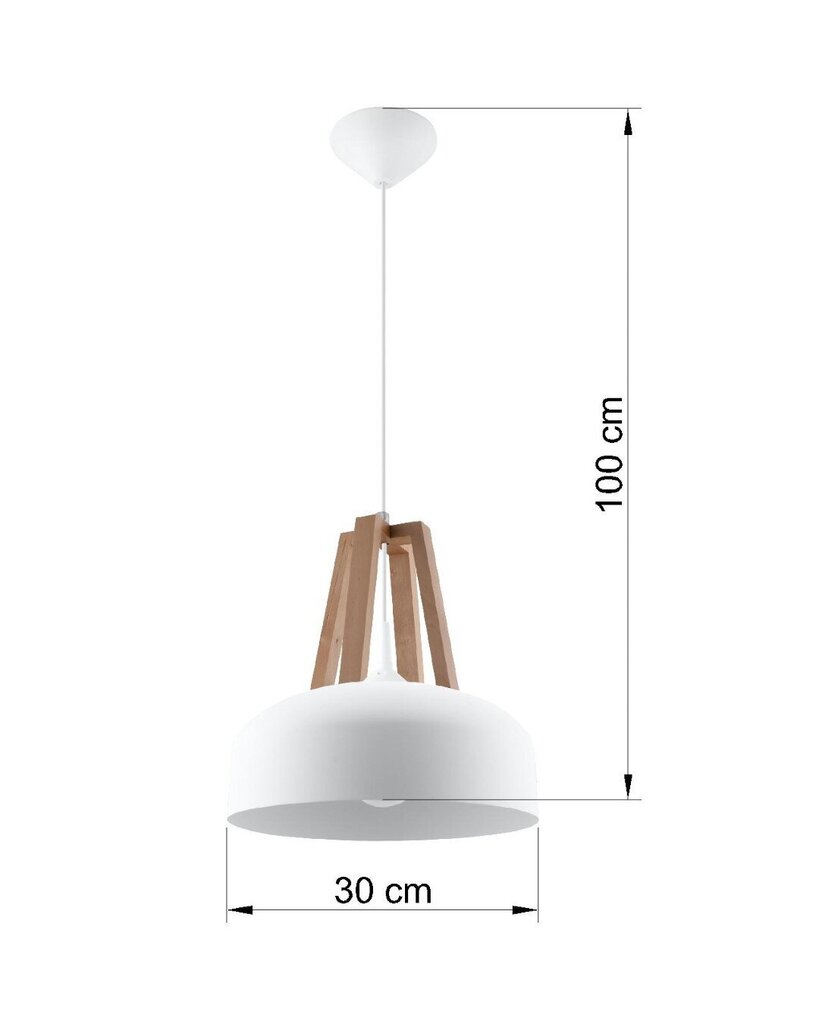 Sollux pakabinamas šviestuvas Casco 1 White/Natural wood kaina ir informacija | Pakabinami šviestuvai | pigu.lt
