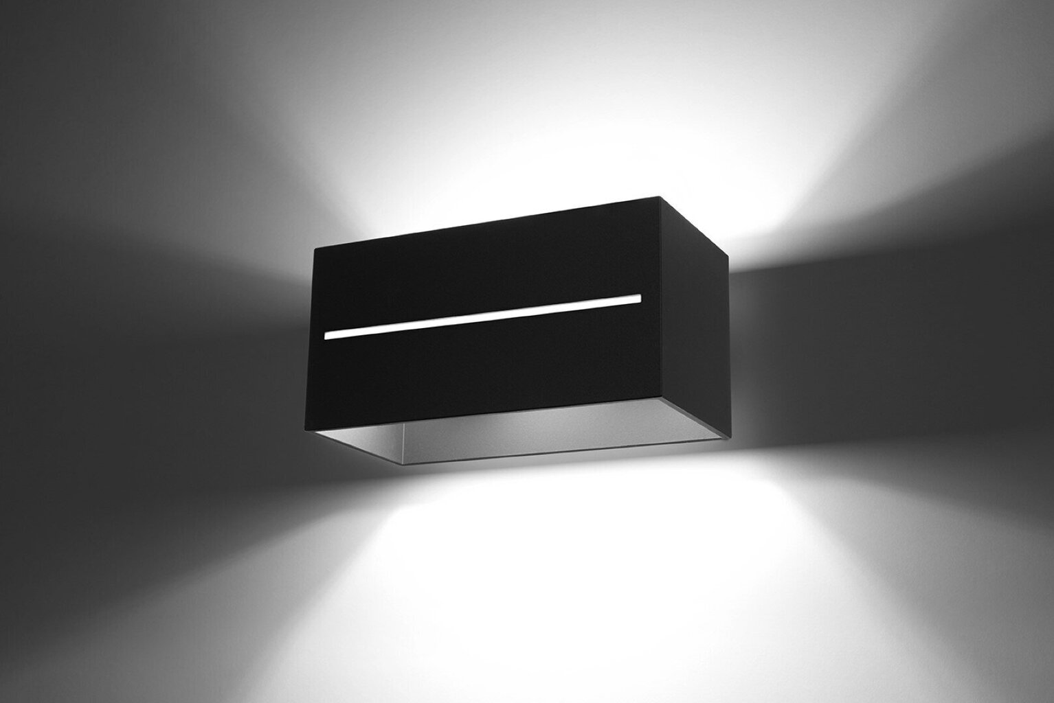 Sollux sieninis šviestuvas Lobo Maxi Black kaina ir informacija | Sieniniai šviestuvai | pigu.lt