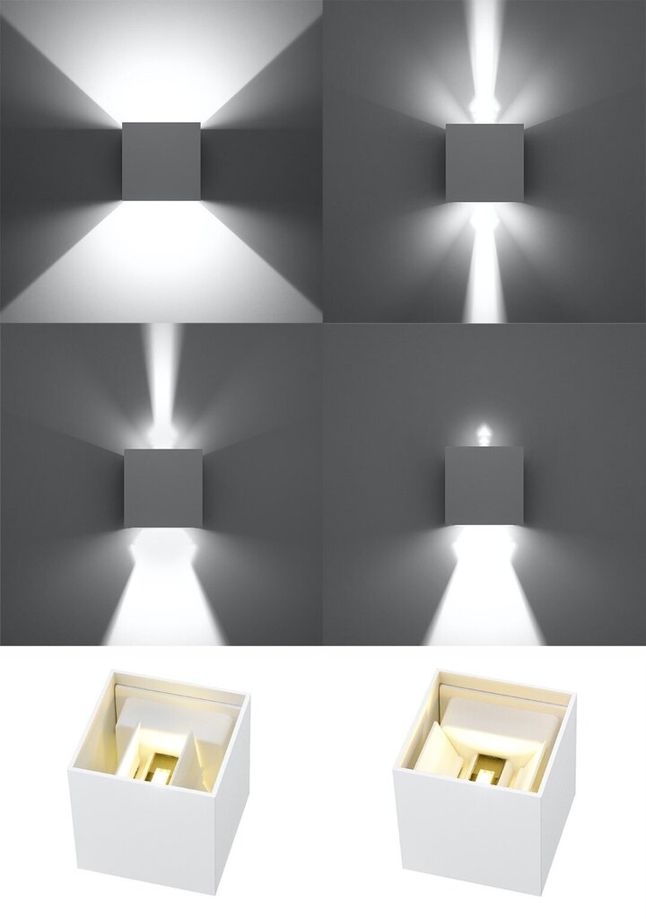 Sollux sieninis šviestuvas Luca White LED kaina ir informacija | Sieniniai šviestuvai | pigu.lt