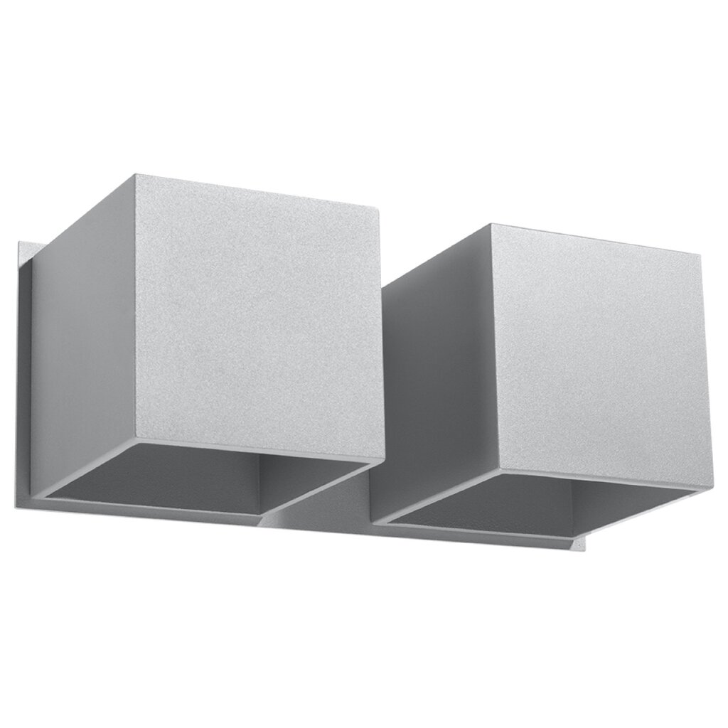 Sollux sieninis šviestuvas Quad 2 Grey kaina ir informacija | Sieniniai šviestuvai | pigu.lt