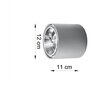 Sollux lubinis šviestuvas Tiube Grey kaina ir informacija | Lubiniai šviestuvai | pigu.lt