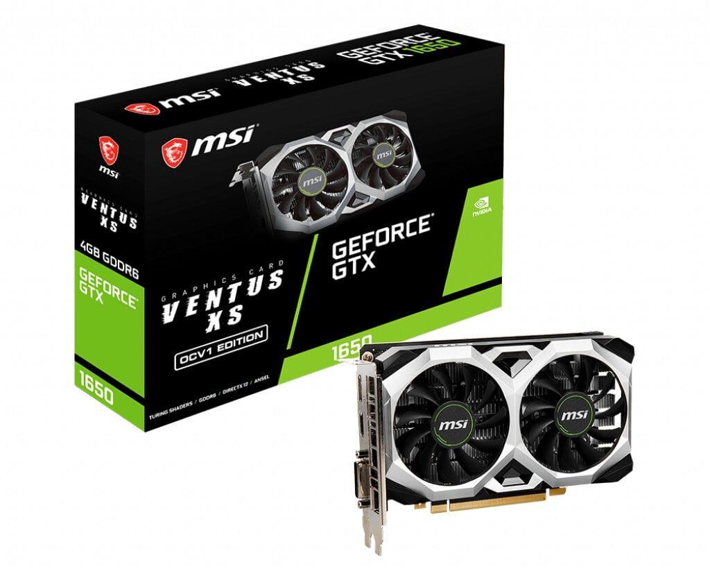 MSI GeForce GTX 1650 D6 VENTUS XS OCV1 NVIDIA kaina ir informacija | Vaizdo plokštės (GPU) | pigu.lt