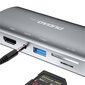 Adapteris Dudao 11w1 multifunctional HUB USB Typ C - USB Type C PD 60 W / HDMI / 3,5 mm mini jack / 1x USB 2.0 / SD - micro SD card reader / VGA / RJ45 / 3x USB 3.2 Gen 1 grey (A15Pro grey) kaina ir informacija | Adapteriai, USB šakotuvai | pigu.lt