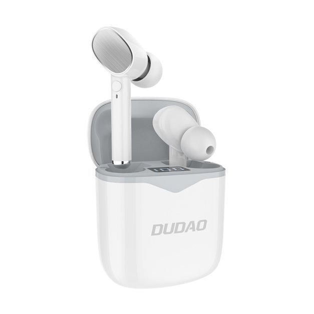 Belaidės ausinės su mikrofonu Dudao U12 Bluetooth 5.0 (MWP22ZM/A), baltas kaina ir informacija | Laisvų rankų įranga | pigu.lt