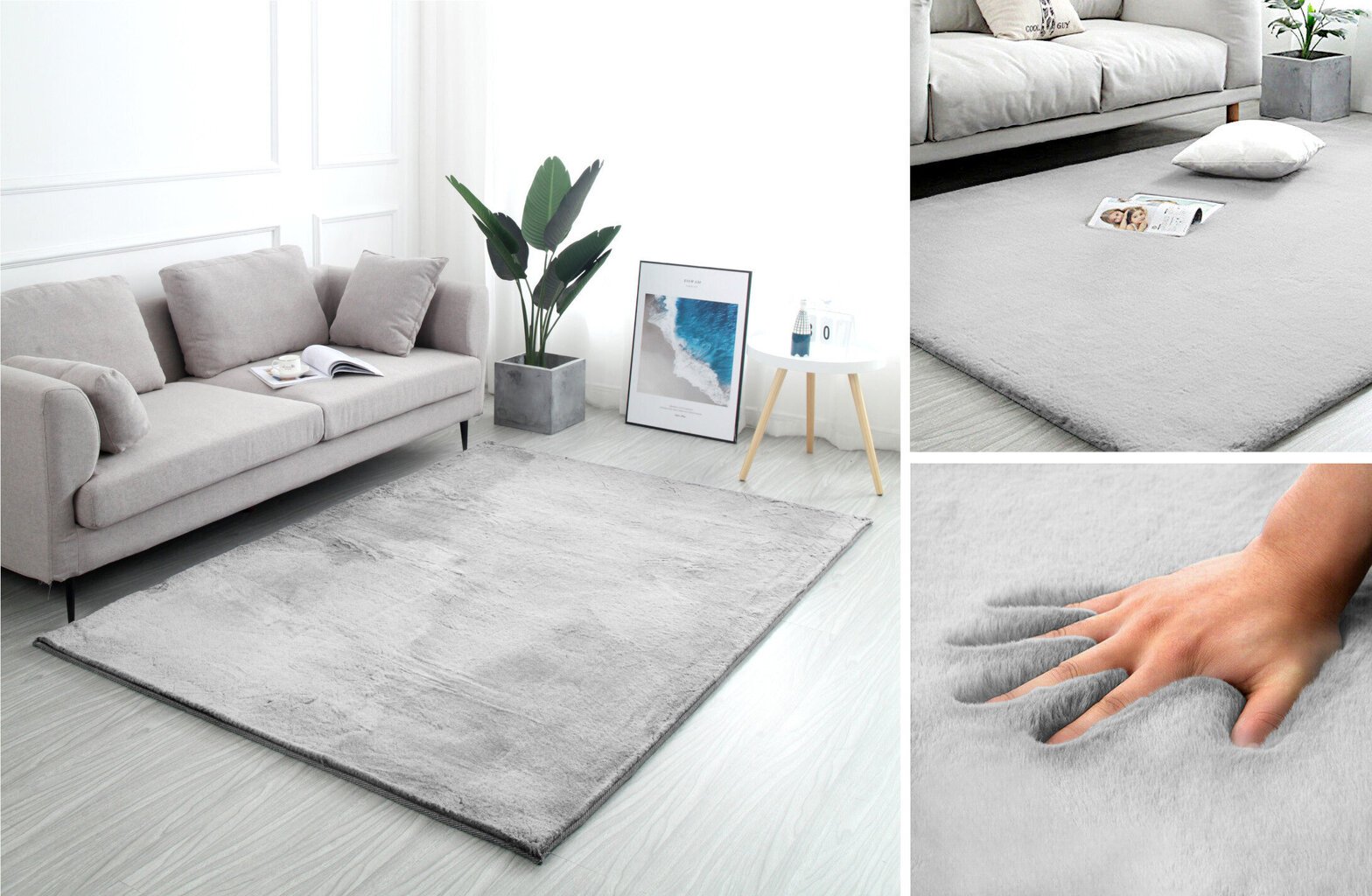 Pliušinis kilimas vaikams Premium Rabbit Light Grey, 140x200 cm kaina ir informacija | Kilimai | pigu.lt