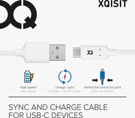 Xqisit USB-A - USB-C 1 m kaina ir informacija | Laidai telefonams | pigu.lt