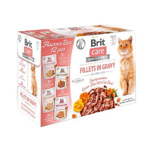 Brit Care Cat bandomasis komplektas suaugusioms katėms, 12 x 85 g kaina ir informacija | Konservai katėms | pigu.lt