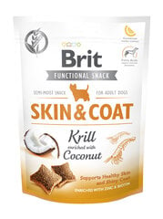 Brit Care Functional Snack Skin Coat su kriliais ir kokosu, 150 g цена и информация | Лакомства для собак | pigu.lt