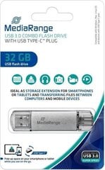 MediaRange Combo 32 GB USB 3.1 kaina ir informacija | USB laikmenos | pigu.lt