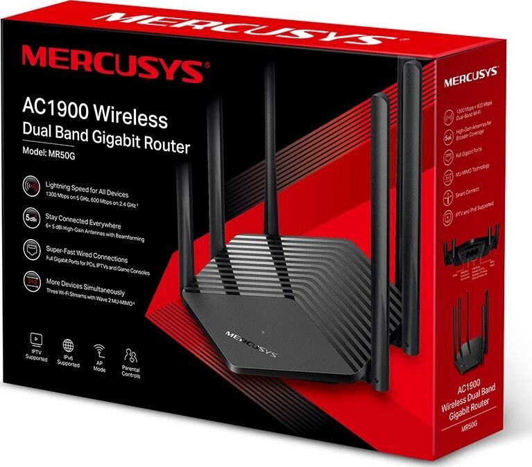 MERCUSYS MR50G kaina ir informacija | Maršrutizatoriai (routeriai) | pigu.lt