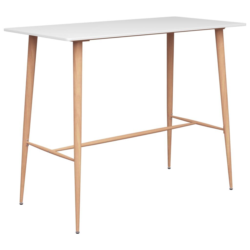 Baro stalas vidaXL, baltos spalvos, 120x60x105cm цена и информация | Virtuvės ir valgomojo stalai, staliukai | pigu.lt