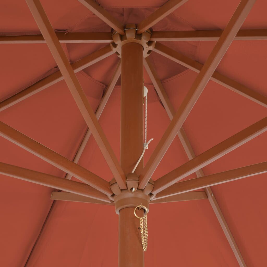 Lauko skėtis su mediniu stulpu, 300cm kaina ir informacija | Skėčiai, markizės, stovai | pigu.lt