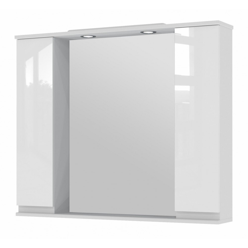 Viršutinė vonios spintelė su veidrodžiu Euroliux Monika MSH33-100, balta kaina ir informacija | Vonios spintelės | pigu.lt