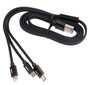 „Remax Kerolla RC-094th Flat USB“ - „micro USB“ / „Lightning“ / USB-C kabelis su audinio pynimu 2.4A 1M. (Juodas) kaina ir informacija | Laidai telefonams | pigu.lt