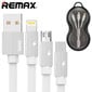 „Remax Kerolla RC-094th Flat USB“ - „micro USB“ / „Lightning“ / USB-C kabelis su audinio pynimu 2.4A 1M. (Baltas) kaina ir informacija | Laidai telefonams | pigu.lt