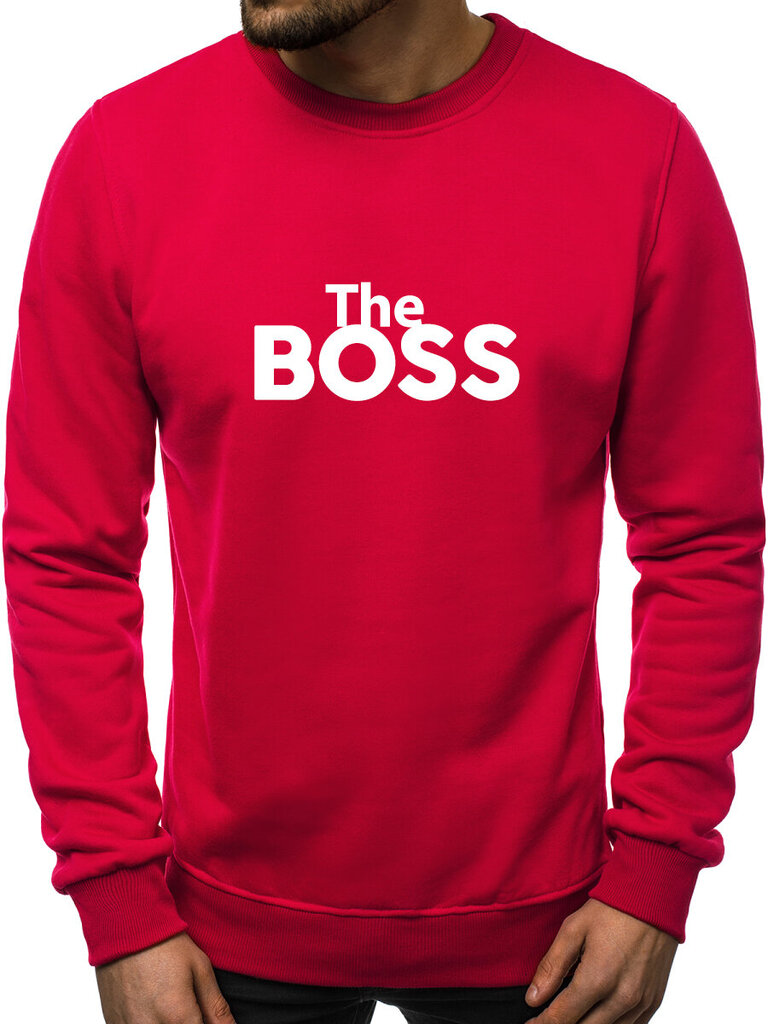 Džemperis vyrams The boss, raudonas цена и информация | Džemperiai vyrams | pigu.lt