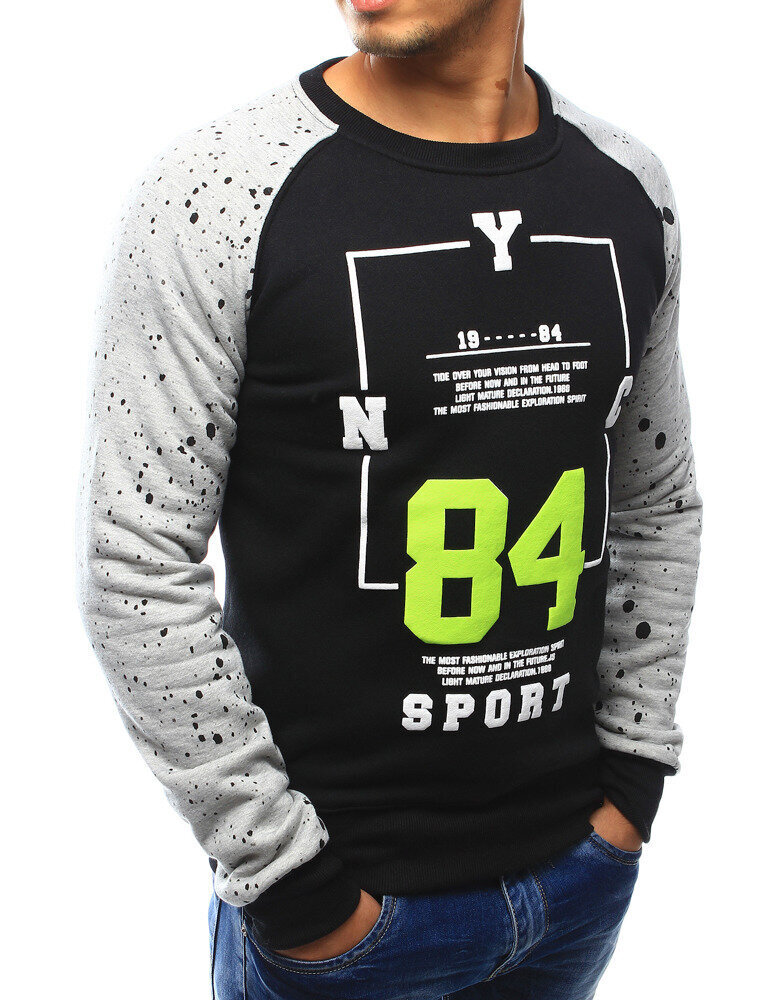Džemperis vyrams Sporty, juodas kaina ir informacija | Džemperiai vyrams | pigu.lt