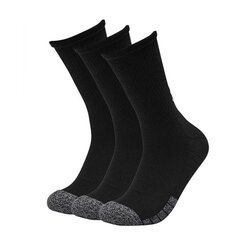 Sportinės kojinės vyrams Under Armour Heatger Crew 1346751-001, 50212, juodos (3 poros) цена и информация | Мужские носки | pigu.lt