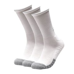 Носки для мужчин Under Armor Heatger Crew Socks 1346751-100, белые цена и информация | Мужские носки | pigu.lt