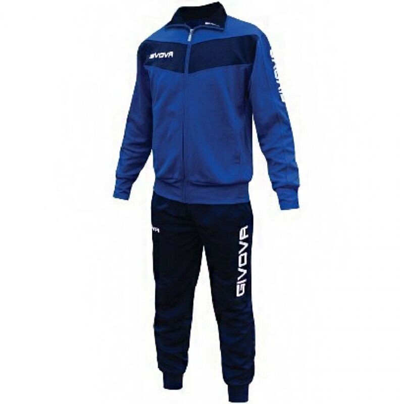 Sportinis kostiumas vyrams Givova Tuta Visa TR018 0204, mėlynas kaina ir informacija | Sportinė apranga vyrams | pigu.lt