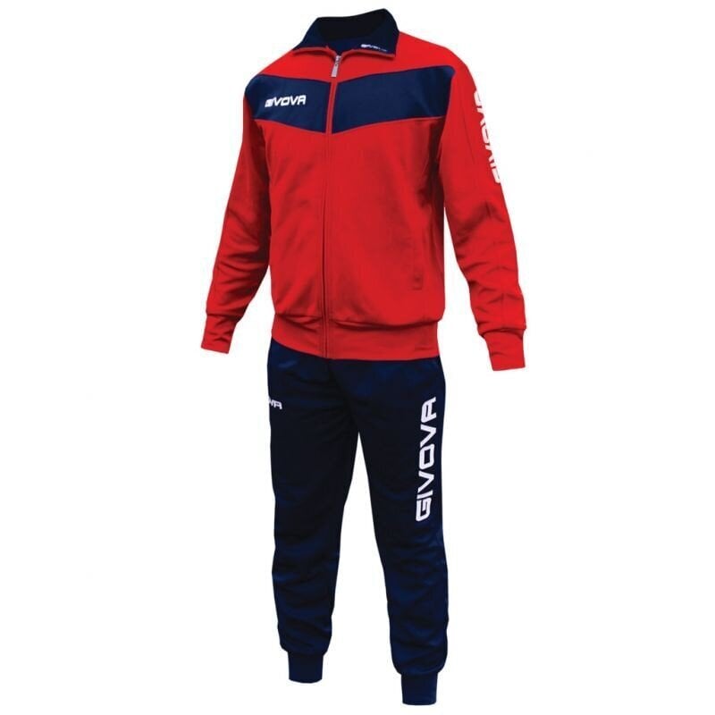 Sportinis kostiumas vyrams Givova Tuta Visa TR018 1204, raudonas kaina ir informacija | Sportinė apranga vyrams | pigu.lt