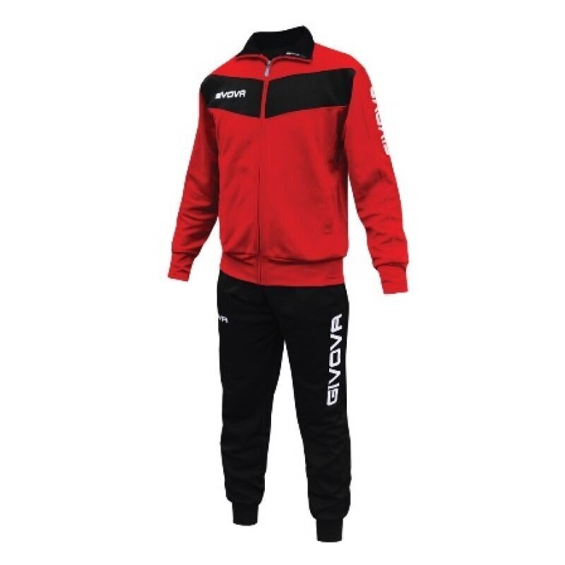 Sportinis kostiumas vyrams Givova Tuta Visa TR018 1210, raudonas kaina ir informacija | Sportinė apranga vyrams | pigu.lt