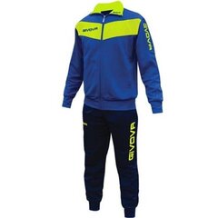 Спортивный костюм мужской Givova Tuta Visa Fluo TR018F 0219, синий цена и информация | Мужская спортивная одежда | pigu.lt