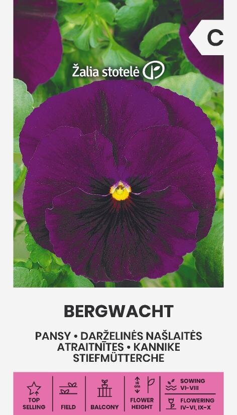 Darželinės našlaitės Bergwacht цена и информация | Gėlių sėklos | pigu.lt