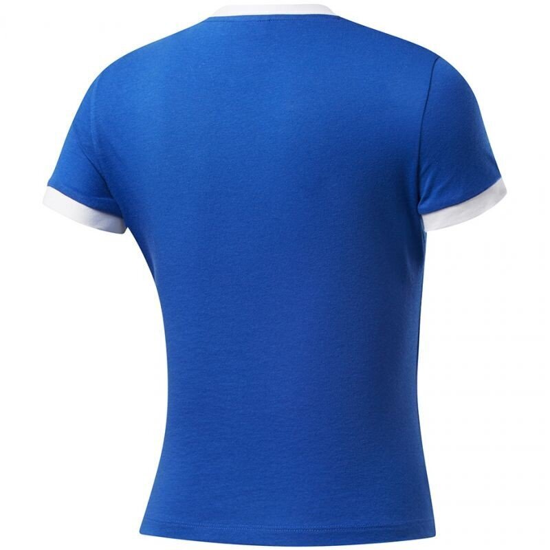 Sportiniai marškinėliai moterims Reebok Training Essentials Linear Logo Tee W FK6682, 51599, mėlyni kaina ir informacija | Sportinė apranga moterims | pigu.lt