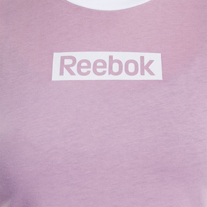 Sportiniai marškinėliai moterims Reebok Training Essentials Linear Logo Tee W FJ2722, rožiniai kaina ir informacija | Sportinė apranga moterims | pigu.lt